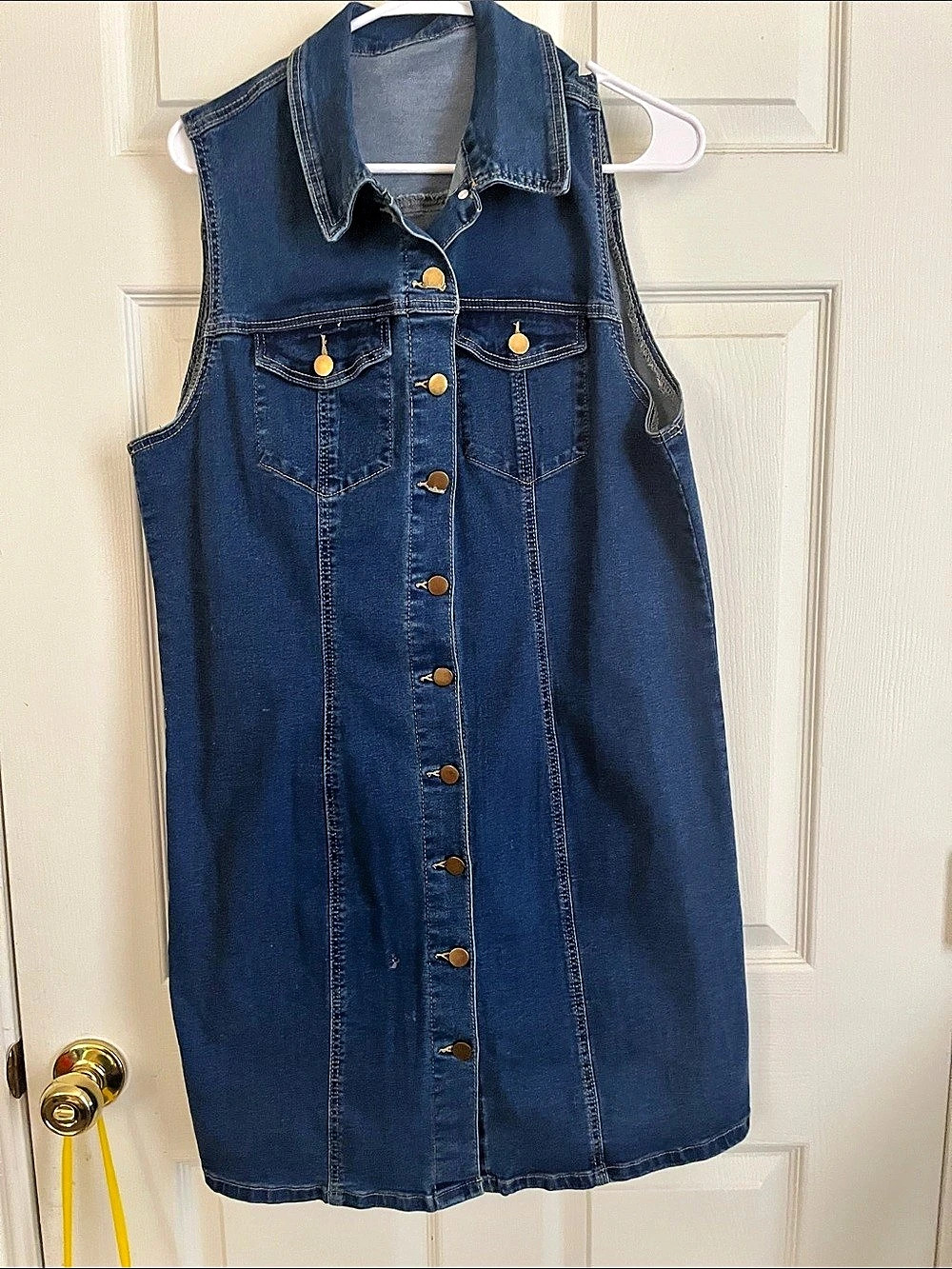 Denim Mini Dress in Blue Like New